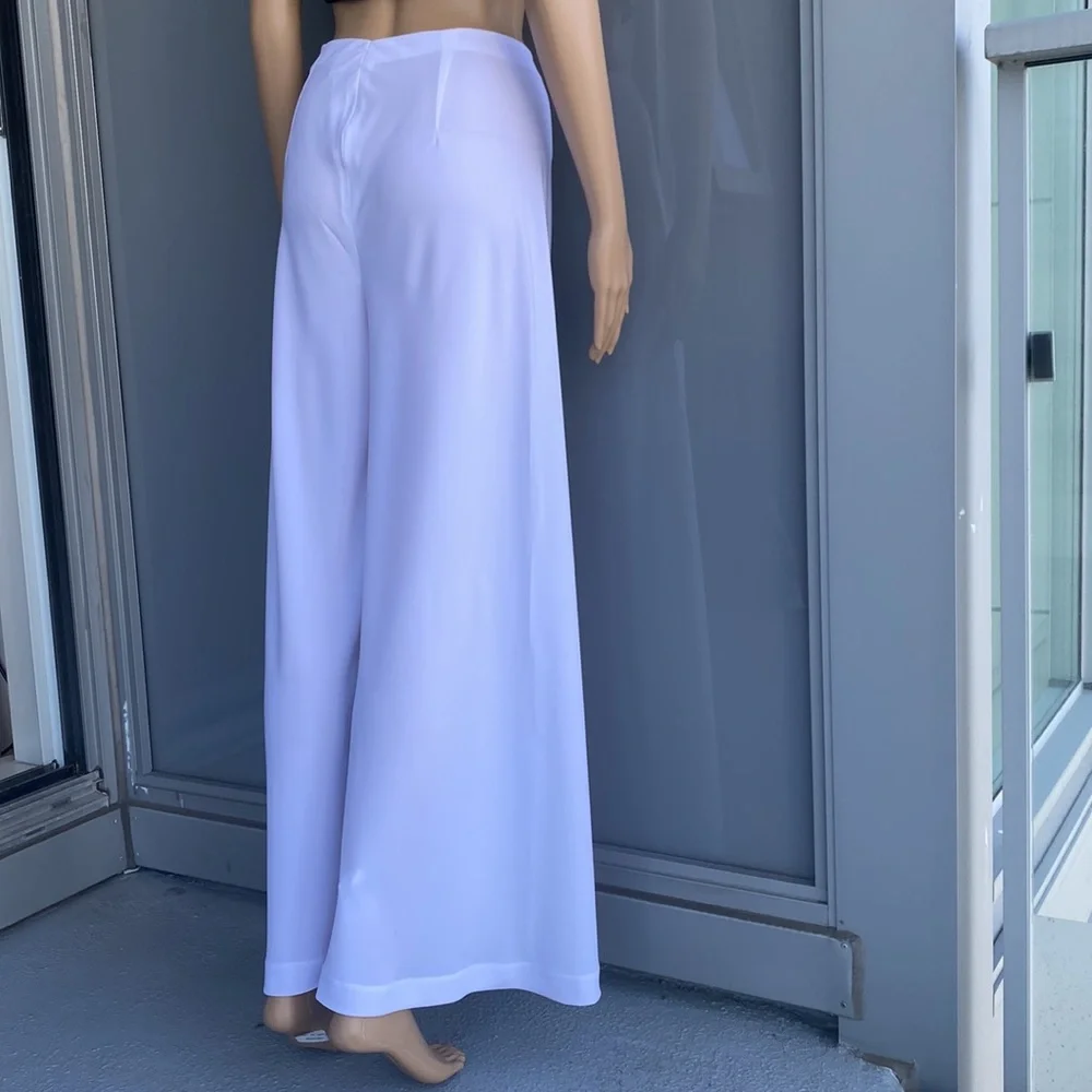 White Vintage Palazzo Pants - Picture 3 of 9